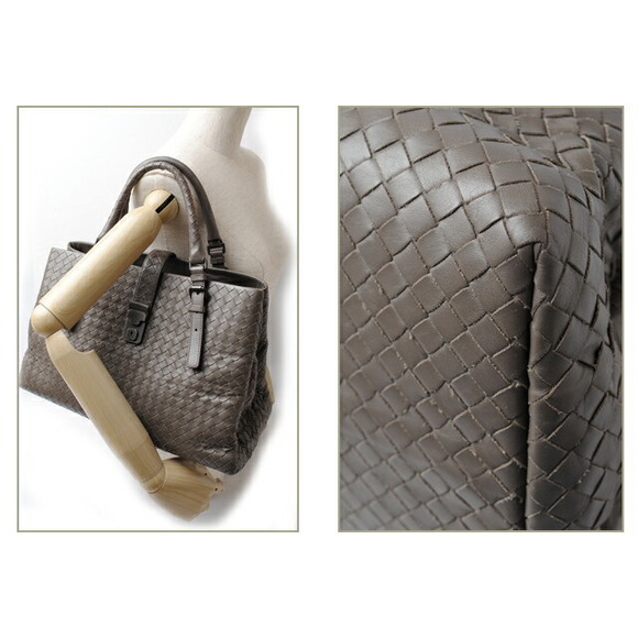 Bottega Veneta Roma Tote Bag Charcoal Black Black Gray Leather - Picture 6 of 6